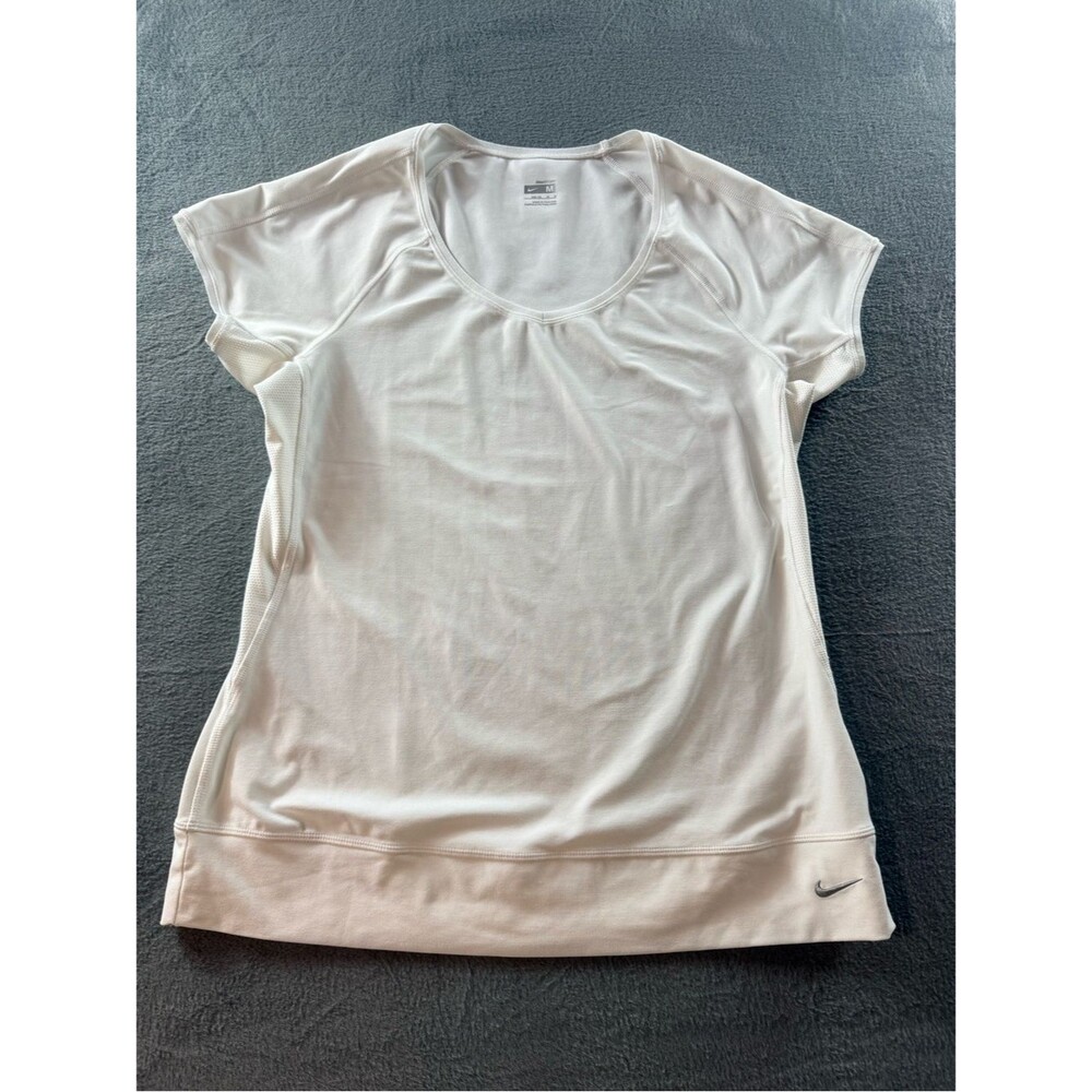 Nike - Women's White Athletic Short-Sleeve Top